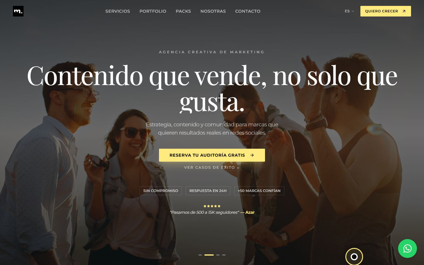 Portada de agenciameltconcept.com en escritorio: «Contenido que vende, no solo que gusta.», con el botón «Reserva tu auditoría gratis».